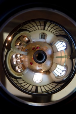 Panorama of the chancel at St. John's Church, Ladywood, created using a fisheyed lens.