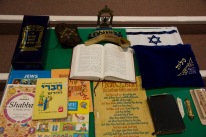 A range of Jewish religious items and texts.